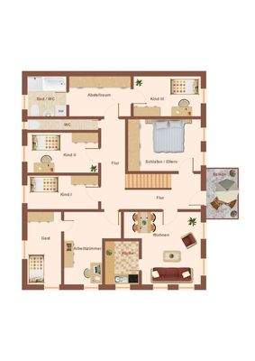 Skizze Grundriss Obergeschoss