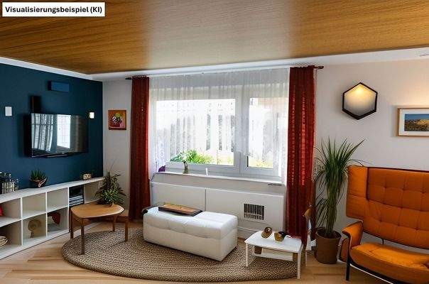 Wohnzimmer als Einrichtungsbeispiel (von KI erstellt)