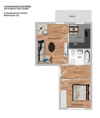 Grundriss ohne Maße WE 130