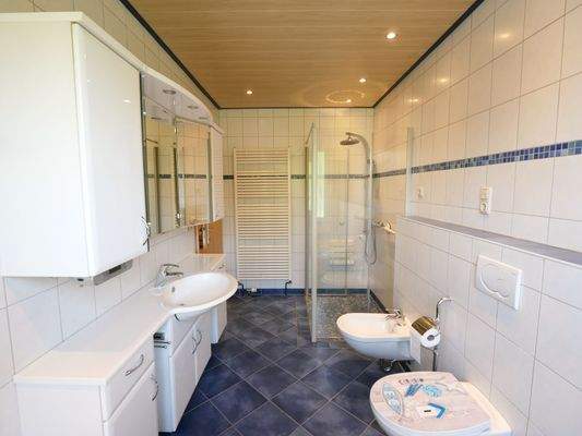 Erdgeschoss - Bad mit Wanne und Dusche