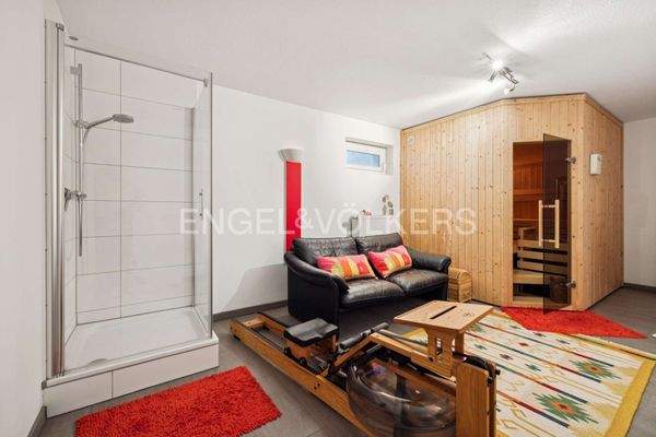 Dusche und Sauna im Keller