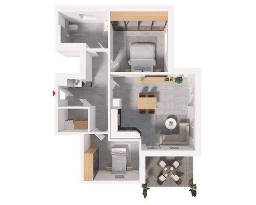 Grundriss 3-Zimmer-Wohnung