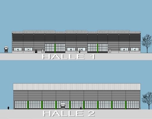 Ansicht Halle 1 + 2