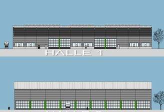 Ansicht Halle 1 + 2