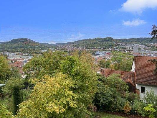 Blick auf Jena vom Balkon im Erdgeschoss