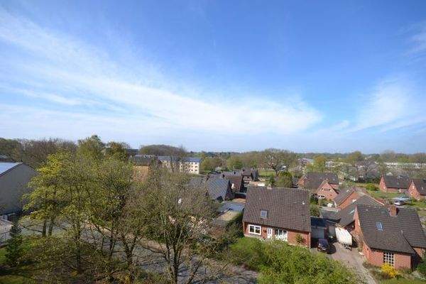Aussicht vom Balkon über Heide