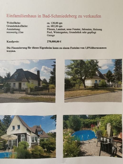 Einfamilienhaus in Bad Schmiedeberg zu verkaufen