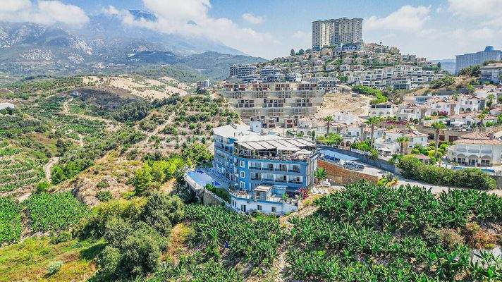 Sea and City View Apartment in a Social Complex in Alanya Kargıcak