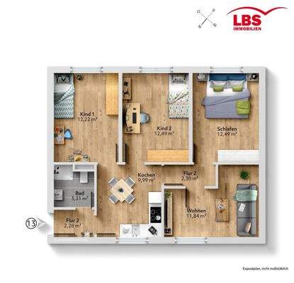 Grundriss - Familien-Konzept
