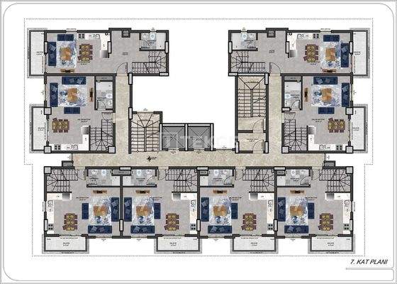 Sea and City-View Apartments in a Complex in Antalya Alanya