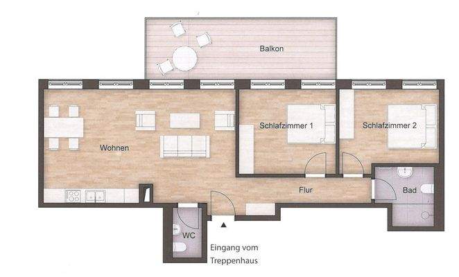 Beispielgrundriss 3-Raum