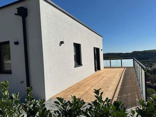 Terrasse von straße