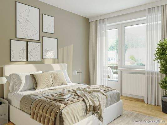 Schlafzimmer mit Balkon