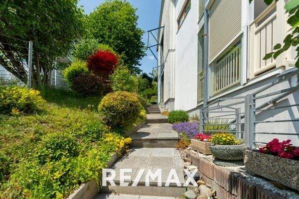 Seitenaufgang mit Gartenteil