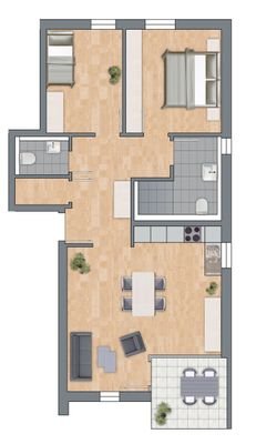 aktualisierter Grundriss Wohnung 3