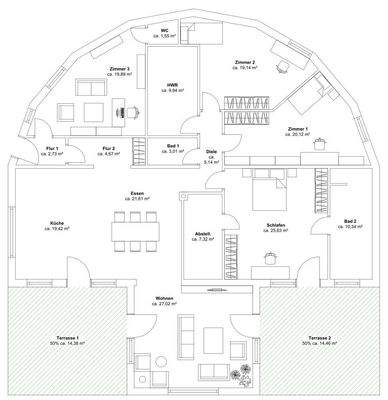 Grundriss Testorfer Straße 25 in Schadeland - Erdgeschoss