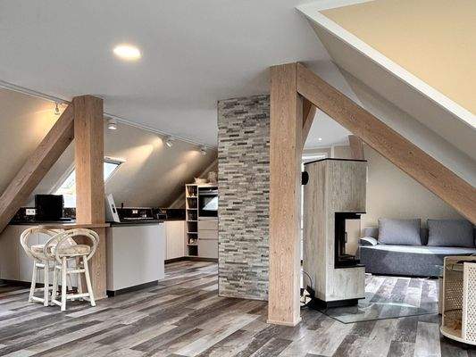 Seeblick - Küche u. Kaminecke