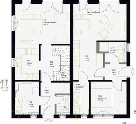 Erdgeschoss mit Einliegerwohnung