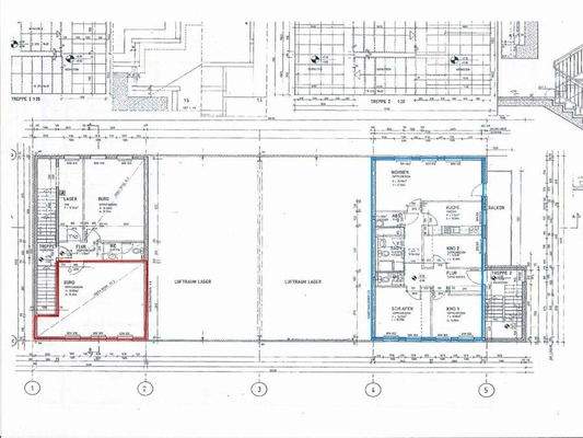 Grundriss 1. OG - Büroraum rotliniert
