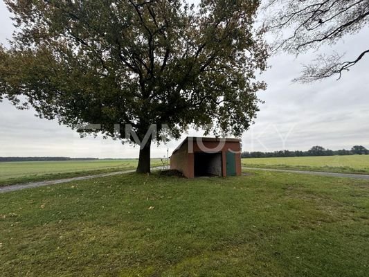 Einzelgarage vor dem Haus