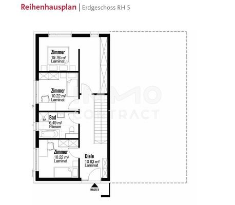 Reihenhausplan Erdgeschoss RH5