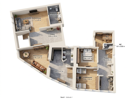 Grundriss Obergeschoss komplett