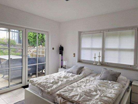 Ferienwohnung Schlafzimmer - mit Gäste-Terrasse
