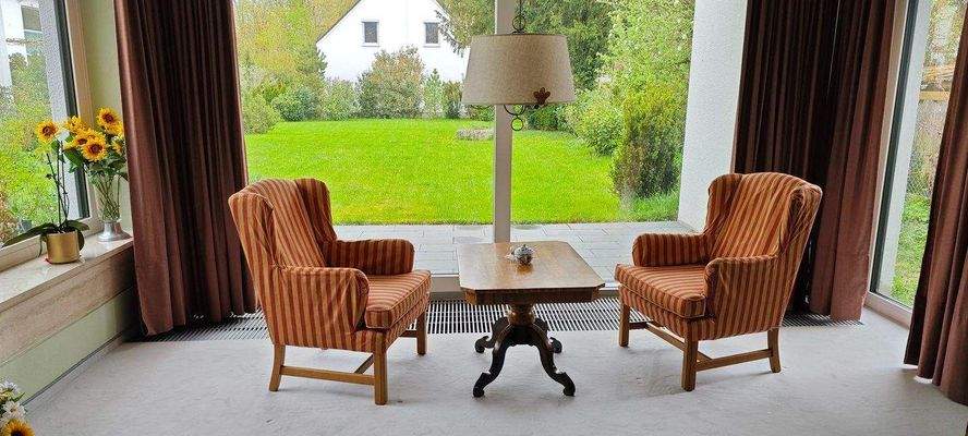 Blick in den Garten Haupthaus 