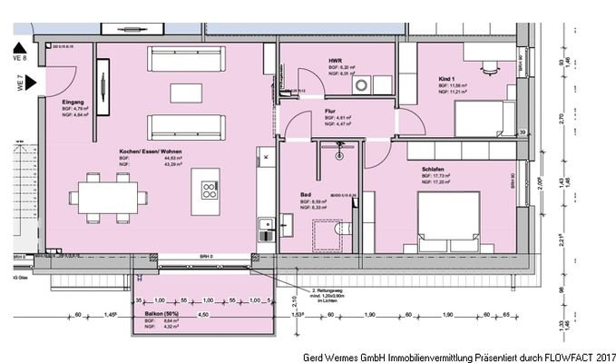 Grundriss Wohnung Nr 7 Obergeschoss