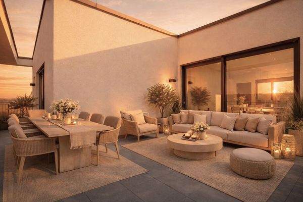 Dachterrasse Abendstimmung - Visualisierung