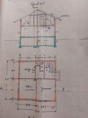 Schnitt und Grundriss Erdgeschoss