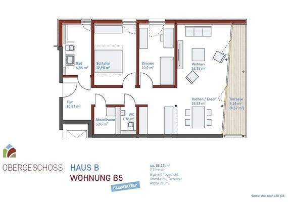 Grundriss Wohnung B5