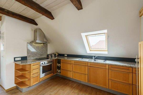 Offene Küche im Dachgeschoss