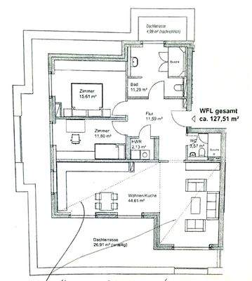 Grundriss 3-Zimmer-Wohnung