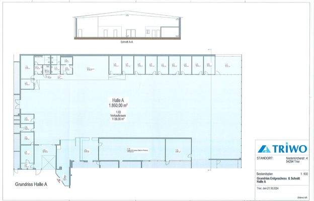 Grundriss Halle 2- 1.860 m²