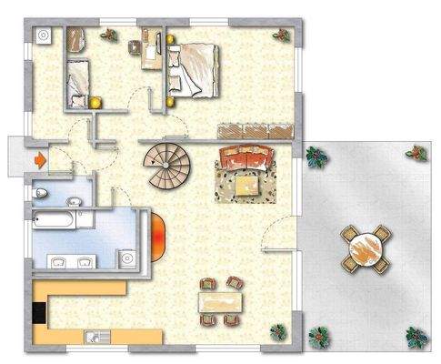 Erdgeschoss (nicht maßstabsgerecht)