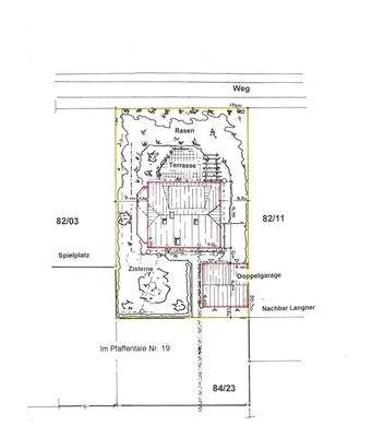 Lageplan mit Zugang und Zufahrt 