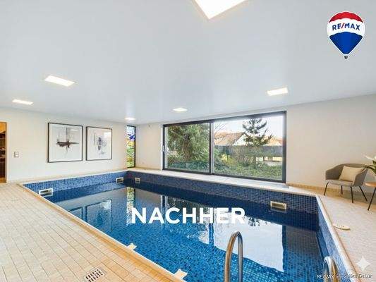 RE/MAX Immobilien DeLux Wohn-Geschäftshaus Merzig Innenpool nachher