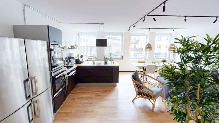 Moderne Co-Living-Küche