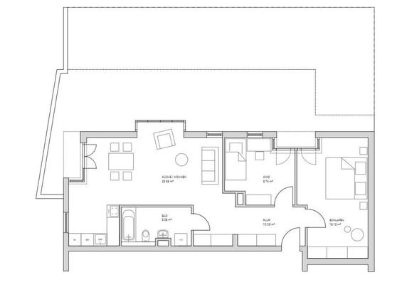 Variante Grundriss 3-Zimmerwohnung Ebersberg