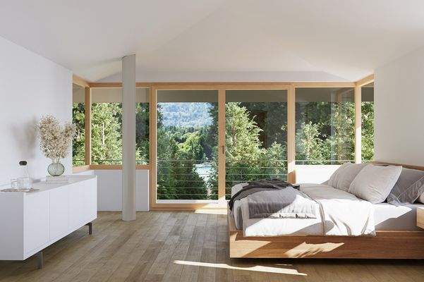 Visualisierung - Schlafzimmer mit Seeblick 