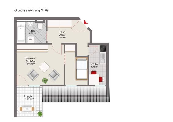 Grundriss Wohnung Nr. 69