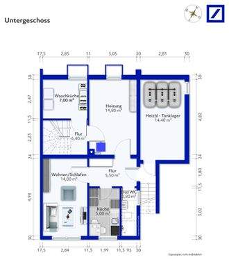 Grundriss UG Grafik, möbliert