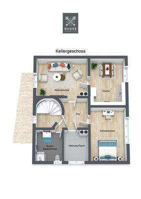 3D-Grundriss-Kellergeschoss