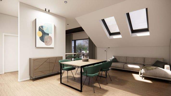 Wohnen / Essen / Küche  - Visualisierung, Abweichungen möglich!