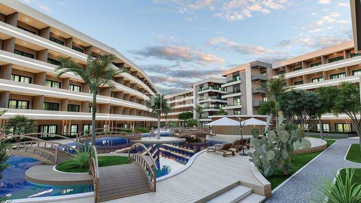Properties in Complex with Pool Near the Sea in Tömük Mersin