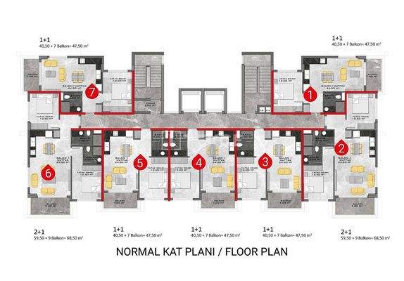 Apartments in a Complex with Rich Facilities in Alanya