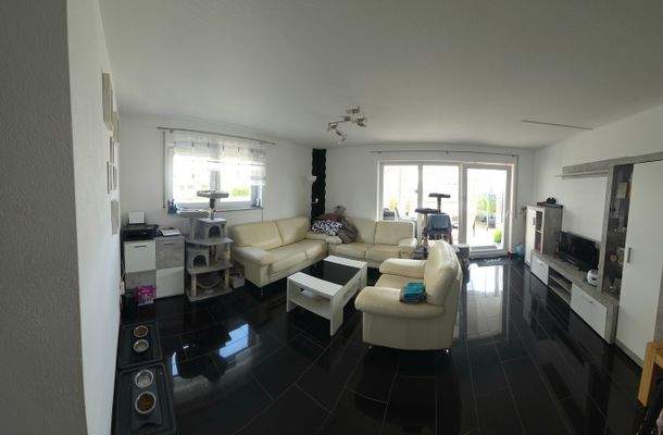 Großer und heller Wohn und Essbereich mit Terrassenzugang