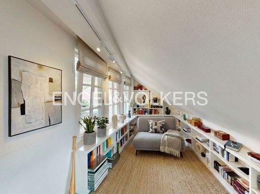 Leseecke mit Blick zur Dachterrasse -  mit KI bearbeitet