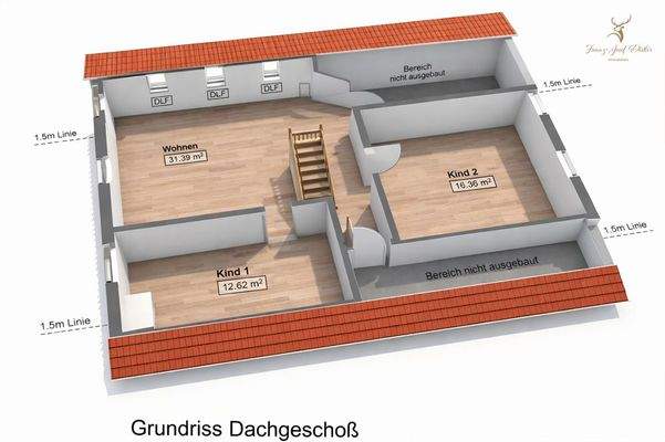 3D-Visualisierung Dachgeschoss 